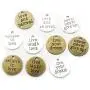 40pcs Round Inspiration Words Charms Craft Supplies Mixed Pendants Beads Charms Pendants for Crafting Jewelry Findings Making Accessory for DIY Necklace Bracelet (M070)