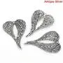 JGFinds Large Angel Wings Charm Pendants - 5 Pack of Silver Toned DIY Jewelry Making Supplies