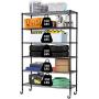 Metal Shelf 6 Tier Wire Shelving Unit with Wheels,Heavy Duty Storage Shelves, NSF Garage Kitchen Organizer,Wire Rack Height Adjustable Utility Commercial Grade Rolling Steel Rack,48'' x 18'' x 82'',Black