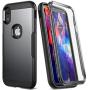 YOUMAKER Metallic Designed for iPhone XR Case, Full Body Rugged with Built-in Screen Protector Slim Fit Shockproof Cover for iPhone XR 6.1 Inch - Black