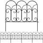 AMAGABELI GARDEN & HOME Decorative Garden Fence GFP004 18in x 7.5ft Coated Metal Outdoor Rustproof Landscape Wrought Iron Wire Border Fencing Folding Patio Fencing Flower Barrier Section Panel Decor