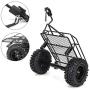 Woyisisi RC Trailer, RC Metal Bucket Trailer Simulation Trailing Car for TRX4 D90 SCX10 CC01 1/10 DIY Parts(Black)