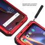 OnePlus 6T Case, 6T Phone Case, Armor Aluminum Alloy Metal Cover Heavy Duty Soft Rubber Shockproof Protective Military Bumper Outdoor OnePlus 6T for Men with Tempered Glass Feitenn - Red