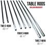 Brybelly Hollow 5/8-Inch Steel Rods for Standard Foosball Tables (Set of 8)