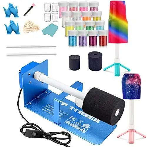 Cup Turner Tumbler Cuptisserie Kit Cup Spinner for Crafts Tumbler,Tumbler Turner Machine for Epoxy Glitter Tumblers (Blue) Cup Turner Tumbler Cuptisserie Kit Cup Spinner for Crafts Tumbler,Tumbler Turner Machine for Epoxy Glitter Tumblers (Blue)