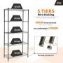 EFINE USA 5-Shelf Shelving Units and Storage on 3 Wheels, Adjustable Heavy Duty Carbon Steel Wire Shelving Unit for Garage, Kitchen, Office (30W x 14D x 63.7H)