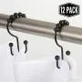 2lbDepot Double Shower Curtain Hooks Rings (Matte Black Decorative Finish) Premium Rust Resistant Stainless Steel Metal Hook, Roller Balls Glide on Shower Rods, Set of 12 2lbDepot Double Shower Curtain Hooks Rings (Matte Black Decorative Finish) Premium Rust Resistant Stainless Steel Metal Hook, Roller Balls Glide on Shower Rods, Set of 12