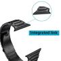LDFAS Compatible for Apple Watch Band 44mm 42mm, Solid Stainless Steel Metal Link Bracelet Bands Replacement for iWatch Strap Compatible for Apple Watch SE Series 6/5/4/3/2/1, Black
