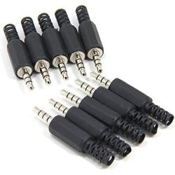 Ancable 10-Pack Headphone Headset Replacement Connector TRRS Male Plug 4 Pole 1/8'' 3.5mm Solder Type DIY Audio Cable Connector