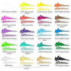 Arteza Acrylic Paint Markers, Set of 20 Assorted Color Pens, Replaceable Tips, Water-Based, for Rocks, Canvas, Glass, ,Pottery and Plastic