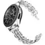TOTOUTHS Compatible with Samsung Galaxy 42mm/Galaxy Watch 3 41mm Bands Women Bracelet Replacement for Galaxy Active 2 40mm 44mm/Gear S2 Classic/Gear Sport Metal Strap Wristband 20mm Pins (Silver)