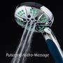 Hotel Spa Notilus Antimicrobial High Pressure Luxury Hand Shower - 6 Settings, Antimicrobial Anti-Clog Nozzles and Grip, Metal Fittings, Stainless Steel Hose / All-Chrome Finish / Top American Brand