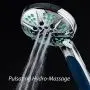 Hotel Spa Notilus Antimicrobial High Pressure Luxury Hand Shower - 6 Settings, Antimicrobial Anti-Clog Nozzles and Grip, Metal Fittings, Stainless Steel Hose / All-Chrome Finish / Top American Brand