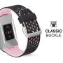 SKYLET Bands Compatible with Fitbit Ionic, Soft Silicone Breathable Replacement Wristband Compatible with Fitbit Ionic Smart Watch with Buckle (Black-Pink, Small)