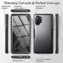 YOUMAKER Case for Galaxy Note 10 Plus, Built-in Screen Protector Work with Fingerprint ID Heavy Duty Full Body Shockproof Cover for Samsung Galaxy Note 10 Plus 6.8 Inch - Black/Black