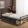 KINGSO Twin Bed Frames with Headboard, 14 Inch Metal Platform Bed Frame with Storage, Heavy Duty Steel Slat and Anti-Slip Support, Easy Quick Lock Assembly, No Box Spring Needed - Twin KINGSO Twin Bed Frames with Headboard, 14 Inch Metal Platform Bed Frame with Storage, Heavy Duty Steel Slat and Anti-Slip Support, Easy Quick Lock Assembly, No Box Spring Needed - Twin