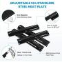 One Sight Upgraded Grill Heat Plate, Adjustable from 11.75” to 21”, Thicker Steel Grill Replacement Parts, Heavy Duty Heat Shield, Heat Tent and Burner Cover for Various Types of Grills, Pack of 4