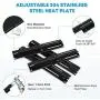 One Sight Upgraded Grill Heat Plate, Adjustable from 11.75” to 21”, Thicker Steel Grill Replacement Parts, Heavy Duty Heat Shield, Heat Tent and Burner Cover for Various Types of Grills, Pack of 4