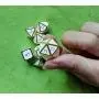 DND Polyhedral Metal Game Dice Gold White 7pc Set for Dungeons and Dragons DND RPG MTG Table Games D4 D6 D8 D10 D12 D20
