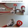 TENNMAK Dulcimer Strong Bass Clear Vocal Metal in-Ear Earphones Headphones Earbuds with Microphone and Remote - Red