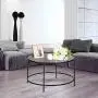 VINGLI 26 Modern Round Coffee Table Tempered Glass Accent Table with Metal Frame for Living Room VINGLI 26 Modern Round Coffee Table Tempered Glass Accent Table with Metal Frame for Living Room