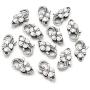 Kissitty 20-Piece Antique Silver Large Flower Lobster Claw Clasps 1x0.55'' (25x14mm) Tibetan Metal Fastener Hook Triger Clasps for DIY Craft Jewelry Making