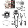 New Timing Chain Kit (2 Heavy Duty Metal Guide Rails & Bolts), Water Pump, & Oil Pump compatible with Toyota 2.4L Pickup 22RE 22REC 85-95