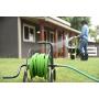 Yard Butler Handy Reel Easy Winding Heavy Duty Metal Garden 75’ Water Hose Reel Low Profile Portable Ground Or Wall Mount– IHR-1SLV Hammered Silver Vein