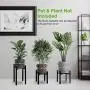 Goombi Adjustable Mid Century Plant Stand Indoor - Black Metal Planter Fits Medium & Large Pots Sizes 8 9 10 11 12 inches (Not Included) (Adjustable Width: 8-12'' x 11'' Tall)