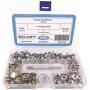 150 Pcs Snaps Fastener Screw Snaps, Heavy Duty Metal Snaps Button for Boat Canvas with 2 Pcs Setting Tool by Seloky, 50 Sets(Marine Grade, 3/8'' Socket, 5/8'' Screw)