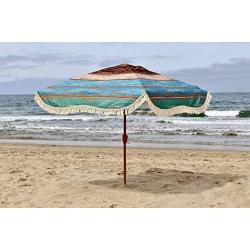 South Bay Board Co. - Premium Beach Umbrella - Extra Large for Complete Shade Coverage for 2 People -with XL Wind Vent, Stainless Metal Parts, and an Easy Crank Lift -Includes Carry Bag