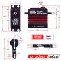 AGFRC 55KG Digital Steering Servo High Torque Programmable Full Metal Gear Brushless Servo for 1/8 1/10 RC Models, Control Angle 180° (A86BHM(Red)&AGF-SPV2)