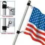 BonyTek 2 Pack Aluminum Alloy Flag Pole Rings, 360 Degree Rotating Flagpole Flag Mounting Rings Spinning Flag Pole Kit with Carabiner for 0.75-1.00 Inch Diameter Flagpole (Φ 1 inch, Black)