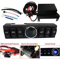 Firebug JK Wrangler Switch Control, JK Panel, JK Control System, JK Relay Switch, JK Top Lights Overhead 6 Switch Panel with Control and Source System, for JK JKU 07 – 17 Petrol Version