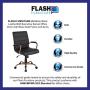 Flash Furniture Mid-Back Black LeatherSoft Executive Swivel Office Chair with Rose Gold Frame and Arms