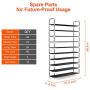 ERONE Shoe Rack Organizer , Tall Shoe Storage for Closets Non-Woven Fabric Metal Sturdy Shoe Shelf Tower Cabinet for Entryway (Black, 10 Tier)