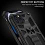 Saputu Compatible with iPhone 12 Pro Max Case, | Military Grade | Invisible Built-in Kickstand and Metal Plate, Anti-Scratch Shockproof Bumper Drop Tested Protective Cover (Black)