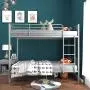 mecor Metal Bunk Bed Twin Over Twin - Sturdy Bed Frame with Safety Guard Rail & Removable Ladder - for Kids/Teens/Adults, Silver Grey mecor Metal Bunk Bed Twin Over Twin - Sturdy Bed Frame with Safety Guard Rail & Removable Ladder - for Kids/Teens/Adults, Silver Grey