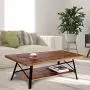 Olee Sleep 46'' Cocktail Wood & Metal Legs Coffee Table, Rustic Brown