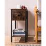 Aermoo Side Table for Small Spaces Flip Top End Table with Storage 2-Tier Nightstand Stable and Sturdy Construction Wood Look Accent Furniture with Metal Frame