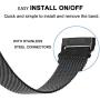 KOREDA Compatible with Fitbit Versa 3/Fitbit Sense Bands Sets, 2 Pack Stainless Steel Metal Band + Mesh Loop Replacement Bracelet Wristband Strap for Fitbit Versa 3/Sense Smartwatch (Black)