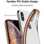 DTTO iPhone Xs Case, Clear Soft TPU Cover Case with Metal Luster Protactive Edge for Apple iPhone Xs(2018), Also Compatible with iPhone X(2017) 5.8 Inch, Gold