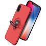 DESOF iPhone X Case, iPhone 10 Case with Ring Holder Kickstand, 360°Adjustable Ring Grip Stand Work with Magnetic Car Mount Anti-Fingerprint Slim Cover for Apple iPhone X (2017) 5.8 inch - Red