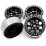 RCLIONS Aluminum Metal 1.9inch Beadlock Wheels Rims for Axial SCX10 D90 TRX4 1/10 Crawler Car-Pack of 4 (Black)