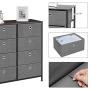 SONGMICS 4-Tier Wide Drawer Dresser, Storage Unit with 8 Easy Pull Fabric Drawers and Metal Frame, Wooden Tabletop for Closets, Nursery, Dorm Room, Hallway, 31.5 x 11.8 x 32.1 Inches, Gray ULTS24G