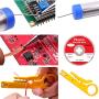 Soldering Iron Kit - Soldering Iron 60 W Adjustable Temperature, Solder Wire, Tweezers, Soldering Iron Stand, Soldering Iron Tips Set, Desoldering Pump, Solder Wick, Heatshrink Tubes [110 V, US Plug]