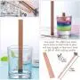 YoungRich 100 PCS Wood Candle Wicks with Iron Stand Candle Cores Natural Environmental-Friendly Wick for Candle Making and Candle DIY Craft 13x1.3cm / 5.1x0.5inch