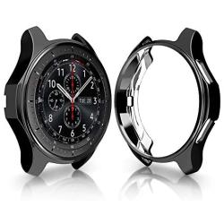 FitTurn Compatible with Gear S3 Frontier SM-R760 Case,Soft TPU Fashion Metal Color Frame Shock Resistant Proof Cover Protector Shell for Samsung Gear S3 Frontier SM-R760, Galaxy Watch 46mm SM-R800