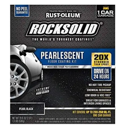 Rust-Oleum 306325 Rock-Solid Pearlescent Garage Floor Coating Kit, Pearl Black Rust-Oleum 306325 Rock-Solid Pearlescent Garage Floor Coating Kit, Pearl Black