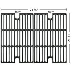 Music City Metals 67002 Matte Cast Iron Cooking Grid Replacement for Gas Grill Model Smoke Hollow 7000CGS, Set of 2